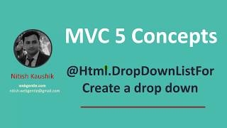 How to create a drop down in mvc 5  HtmlDropDownListFor  Advanced MVC 5 concepts [upl. by Grove]