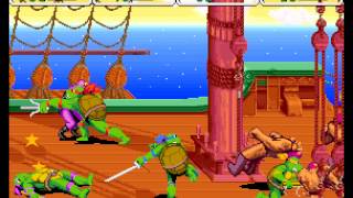 Teenage Mutant Ninja Turtles Turtles in Time arcade 4 player Netplay 60fps [upl. by Serrell]