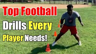 18 Football Drills Every Football Player Needs FULL WORKOUT [upl. by Janiuszck]