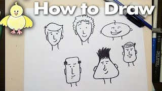 Drawing How To Draw Easy Cartoon Faces Step by Step [upl. by Einamrej]