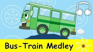 Wheels on the Bus amp Bus Train Medley  Nursery Rhymes Collection [upl. by Dadivitan]