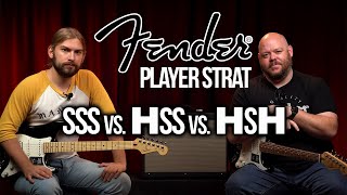 Fender Player Stratocaster Comparison  SSS vs HSS vs HSH [upl. by Kelula]