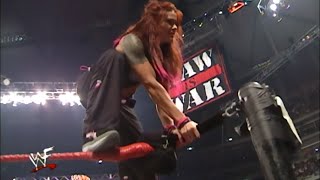 The Rock amp Lita vs Triple H amp Trish Stratus  WideScreen   RAW IS WAR [upl. by Jain]