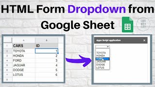 Create an HTML Form Dropdown from a Google Sheet using Google Apps Script [upl. by Ssalguod]