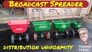 Broadcast Spreader Distribution Uniformity Testing  Scotts  Earthway [upl. by Annaohj579]