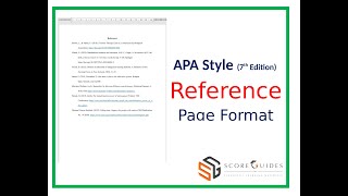 APA Style 7th Reference Page Format [upl. by Ahsinhoj529]