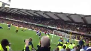 Watford 31 Leicester Away Fans Reaction Penalty Save and Goal [upl. by Aliuqat]