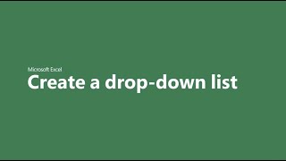 How to create a dropdown list in Microsoft Excel [upl. by Shore485]