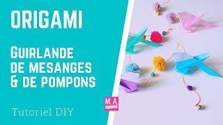 Guirlande DIY origami et pompons [upl. by Jaala]