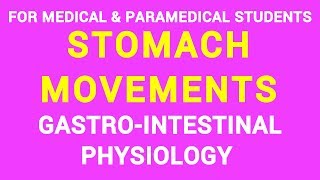 06 STOMACH MOVEMENTS  GIT PHYSIOLOGY [upl. by Ethelstan]