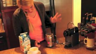 Nespresso Aeroccino Plus Frother Review Frothing Almond Milk [upl. by Notreb802]