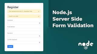 Node JS Server Side Form Validation using ExpressValidator BodyParser and EJS [upl. by Asirrac]