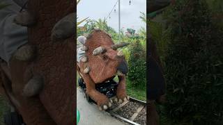 NAIK KERETA DINOSAURUS TRICERATOP BARENG ADEK KAKA [upl. by Mayberry]